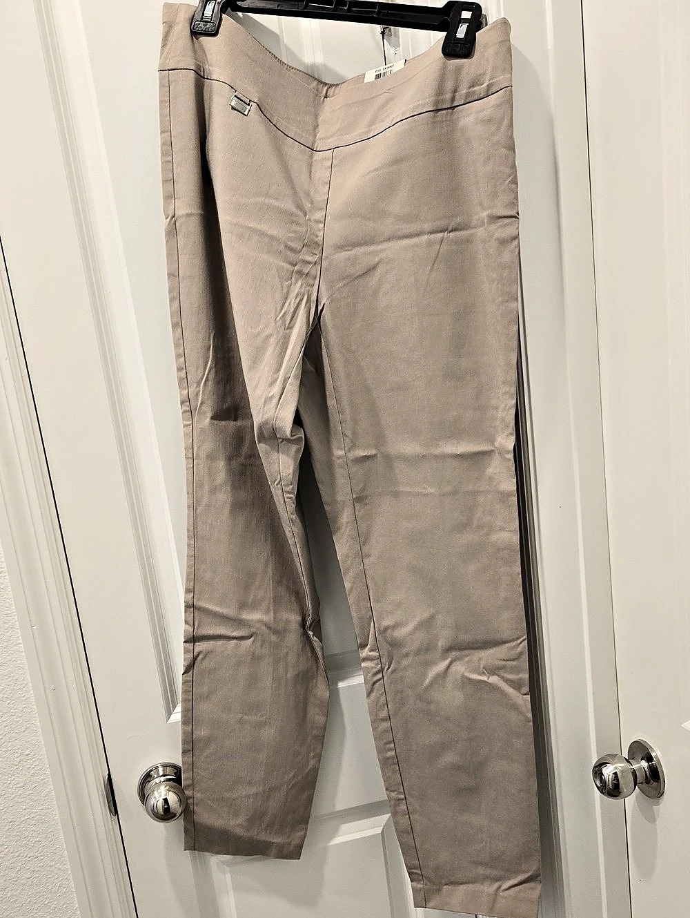 Alfani Tummy-Control Pull-On Skinny Pants Beige